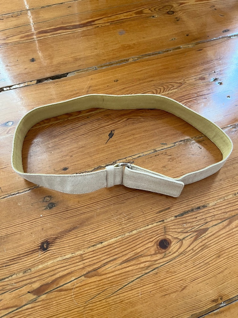 Prada Vintage Belt Double Sided Canvas-Leather And Silver Ring Prada Logo